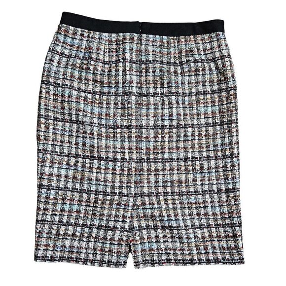 Talbots Bouclé Tweed Pencil Skirt Womens 10 Plaid Polyester Acrylic Blend - Picture 2 of 8
